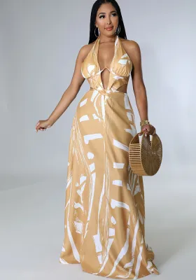 Summer Women's Back Hollow Halter Neck Evening Dress Irregular Contrast Color Sexy dress