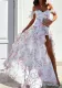 Ladies Long Dress Summer Fashion Sexy Slit Printed Dress