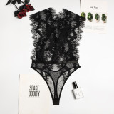 Onesie Sexy Lace Lace Patchwork Deep v Slim Fit Sexy Onesie
