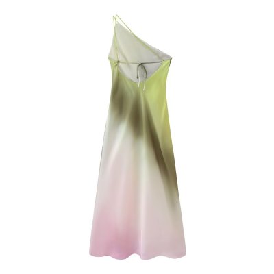 summer women's tie-dye asymmetric dress
