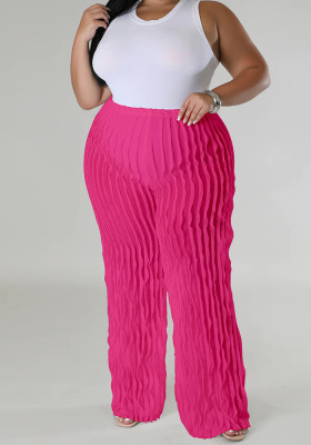 Plus Size Women's Wavy Straight Leg Pant Sheer Sexy Pants