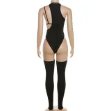 Summer Women Wear Sexy Hollow Print Bodysuit Two-Piece Set