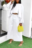 Women Casual Bell Bottom Sleeve Top and Wide Leg Pants Two-Piece Set