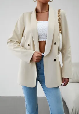 Women Chic Career Long Sleeve Solid Blazer