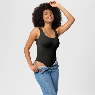Plus Size Women Seamless Corset Bodysuit