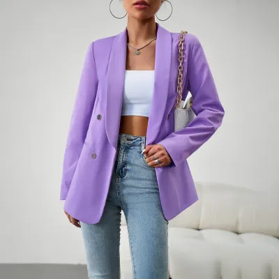 Women Chic Career Long Sleeve Solid Blazer