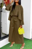 Women Casual Bell Bottom Sleeve Top and Wide Leg Pants Two-Piece Set