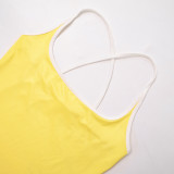 Women Summer Casual Gradient Print Backless Slip Dress