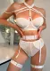 Halter Neck Sexy See-Through Thin Low Cut Nightclub Sexy Lingerie Set