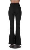 Women Solid Bell Bottom Trousers