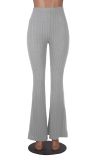 Women Solid Bell Bottom Trousers