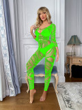 Sexy lingerie feminine one-piece long-sleeved See-Through Tight Fitting bodystocks clothing