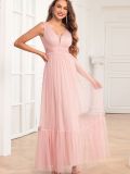 Women Elegant V-Neck Sleeveless Evening Dress