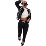 Women's Fashion Casual Tracksuit Women's Baseball Jersey Sweatpants Set