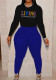 Women Casual Long Sleeve Printed Top and Pant Two-Piece Set