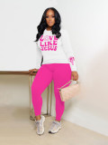Women's Fashion Sport Casual Letter Print Long Sleeve Two-Piece Pants Set