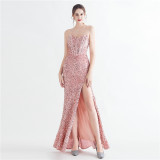 Long Sequins Plus Size Fat Beauty Formal Party Evening Dress