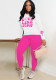 Women's Fashion Sport Casual Letter Print Long Sleeve Two-Piece Pants Set