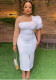 Women's Africa Plus Size Beaded Irregular Dress