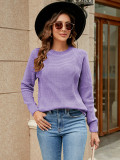 Autumn And Winter Chenille Sweater Women's Solid Color Round Neck Long-Sleeved Knitting Shirt Top