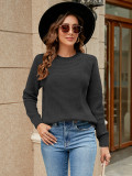 Autumn And Winter Chenille Sweater Women's Solid Color Round Neck Long-Sleeved Knitting Shirt Top