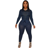 Women Solid Casual Top and Pocket Pant Two-Piece Set