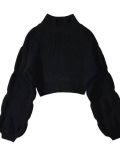 Women Loose Turtleneck Balloon Sleeve Sweater