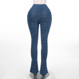 High Waist Furry Textured See-Through Bootcut Trousers Fall Fashion Pants
