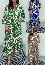 Fall Winter Women's Printed Loose Casual Dresses