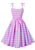 Women Suspender Plaid Tutu Skirt