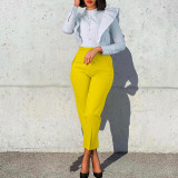 Plus Size Women Africa High Waist Solid Trousers