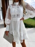 Women sexy lace long sleeve dress