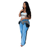 Women Stretch Patchwork Denim Pants