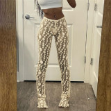 Summer Women Sexy Mesh See-Through Casual Pants