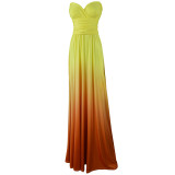 Women Sexy Gradient Crossover Backless Lace-Up Maxi Dress