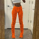 Summer Women Sexy Mesh See-Through Casual Pants