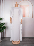 Solid Color Chiffon Dress Africa Plus Size Ladies Maxi Dress