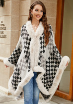 Women's Fur Collar Shawl Autumn And Winter Warm Knitting Cloak
