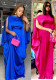 Solid Color Chiffon Dress Africa Plus Size Ladies Maxi Dress