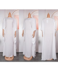 Solid Color Chiffon Dress Africa Plus Size Ladies Maxi Dress