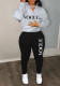 Women Printed Long Sleeve Top and Pant Casual Sports Two-piece Set