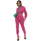 Women's Style Zip-Up Casual Two Piece Pants Set