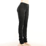 High Waist Sexy See-Through Tight Fitting Pants Fall Fashion Versatile Trousers