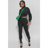 Women's Style Zip-Up Casual Two Piece Pants Set