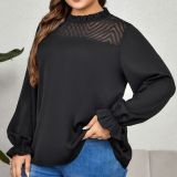 Round Neck Long Sleeve Loose Fit Slim Fit Shirt Top