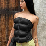 Women's Autumn And Winter Street Versatile Strapless Zipper Ladies Pad Vest