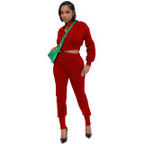 Women's Style Zip-Up Casual Two Piece Pants Set