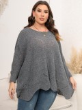 Women's Tops Plus Size Women's Fall Winter Loose Knit Pullover Sweater