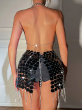 Women Punk Style Sexy Style Sequin Patchwork Skirt