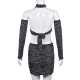 Women Fall Ripped Lace-Up Halloween Bodycon Sexy Dress